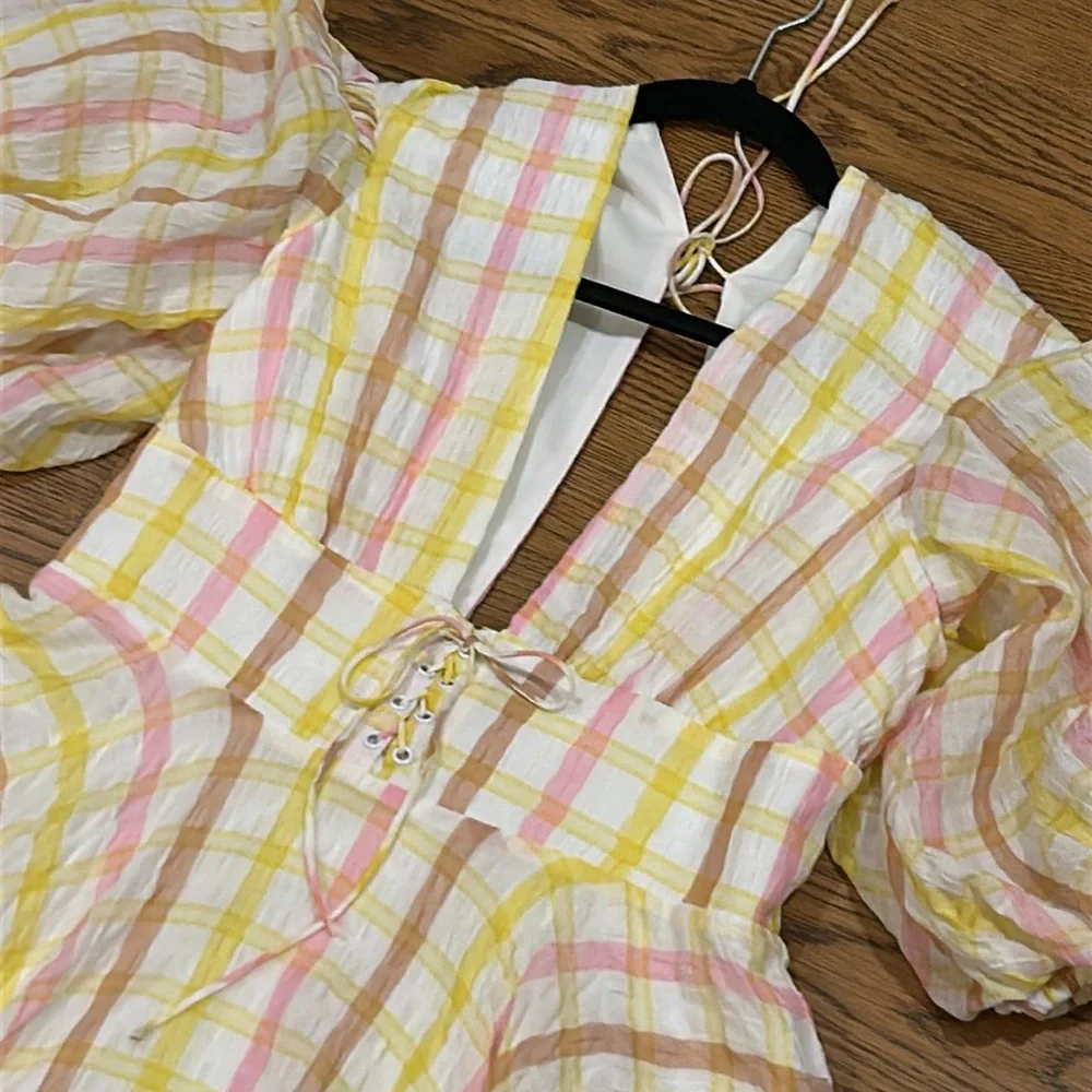 For Love & Lemons Rue Gingham Mini Dress - Picture 15 of 15